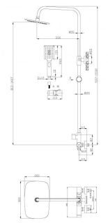Душевая стойка BelBagno ACQUA-DOCM-NERO чёрный